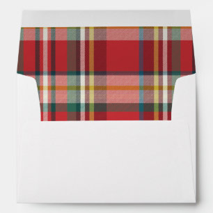 Plaid Rustic Elegant Script with Return Address Envelope
