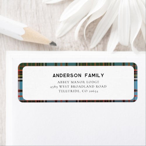 Plaid Rustic Elegant Tartan Return Address Label