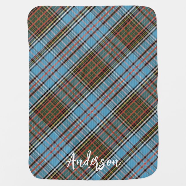 Plaid Rustic Farmhouse Custom Tartan Baby Blanket (Front)