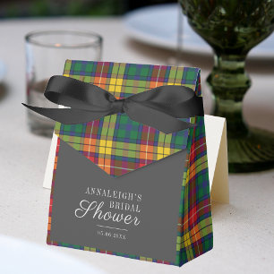 Plaid Rustic Green Tartan Bridal Shower Favor Boxes