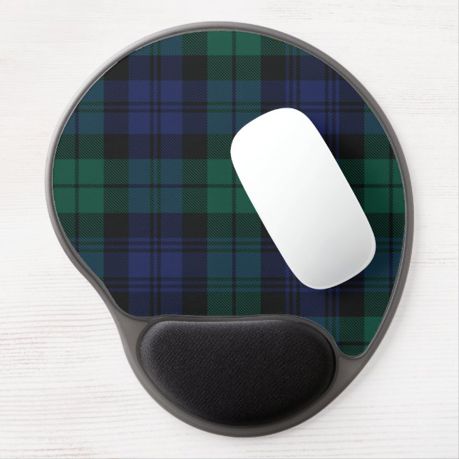Plaid Rustic Green Tartan Office Gel Mouse Pad (Left Side)