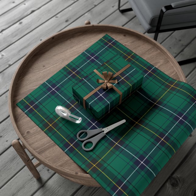 Plaid Rustic Henderson Green Christmas Tartan Wrapping Paper (Plaid Clan Henderson Tartan Wrapping Paper)