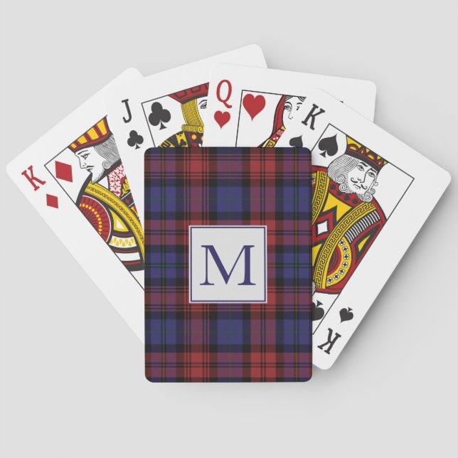 Plaid Rustic Initial Tartan Clan MacLachlan Custom Poker Cards (Back)