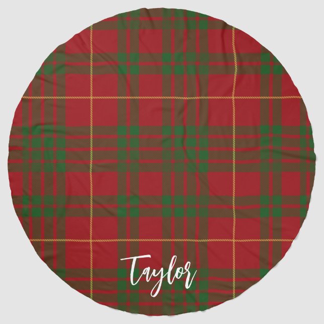Plaid Rustic Red and Green Check Tartan Beach Towel (Front)