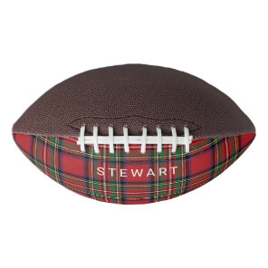 Plaid Rustic Red and Green Stewart Tartan Football