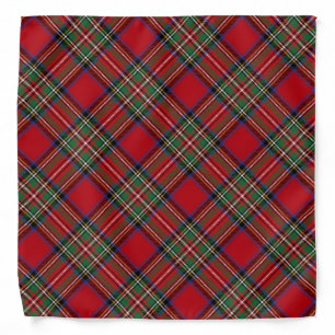 Plaid Rustic Red Green Classic Stewart Tartan Bandana