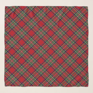 Plaid Rustic Red Green Classic Stewart Tartan Scarf