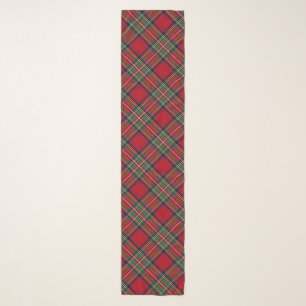 Plaid Rustic Red Green Elegant Stewart Tartan Scarf