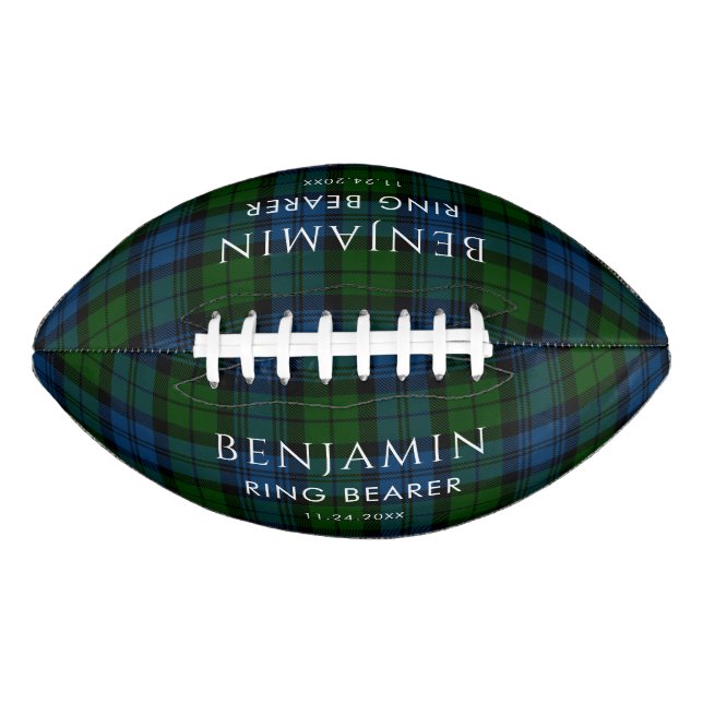 Plaid Rustic Ring Bearer Campbell Military Tartan Football (Front)