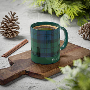 Plaid Rustic Script Clan Campbell Tartan Custom Mug