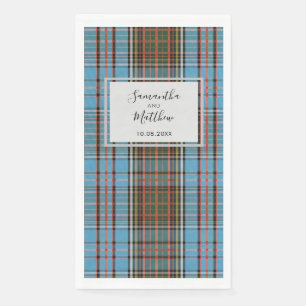 Plaid Rustic Script Wedding Tartan Paper Guest Towels