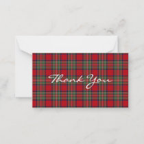 Plaid Rustic Stewart Tartan Party Thank You Note Card