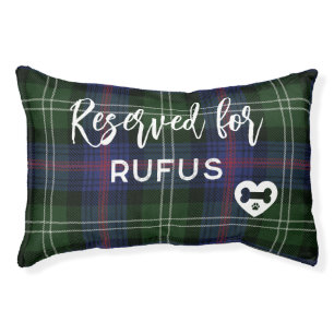 Plaid Rustic Sutherland Purple Green Custom Tartan Pet Bed