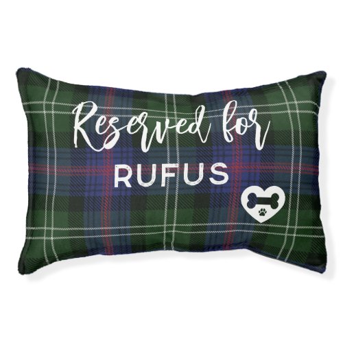 Plaid Rustic Sutherland Purple Green Custom Tartan Pet Bed