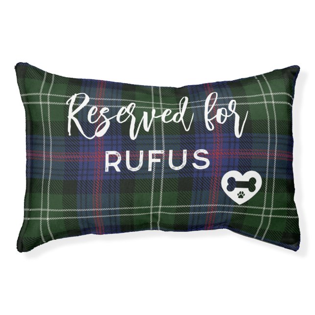 Plaid Rustic Sutherland Purple Green Custom Tartan Pet Bed (Front)