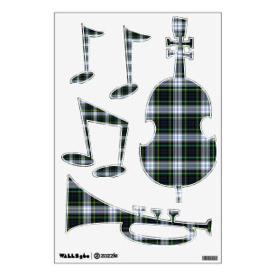 Plaid Rustic Tartan Pattern Clan Gordon Jazz Music Wall Decal