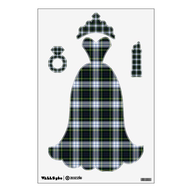 Plaid Rustic Tartan Pattern Clan Gordon Wedding Wall Decal (Front)