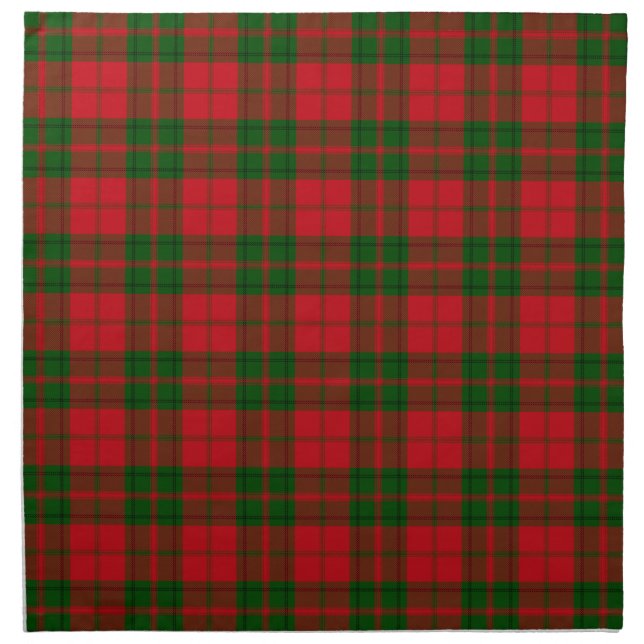 Plaid Rustic Tartan Red Green Birthday Dinner Cloth Napkin (Front)