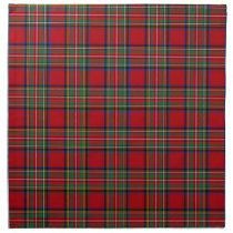 Plaid Rustic Tartan Red Stewart Birthday Dinner Cloth Napkin