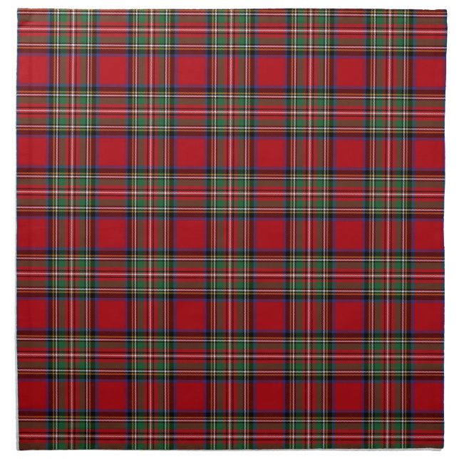 Plaid Rustic Tartan Red Stewart Birthday Dinner Cloth Napkin (Front)