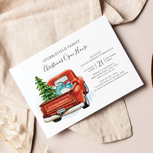 Plaid Rustic Truck Christmas Rustic Invitation Flyer
