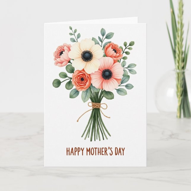 Plaid Rustic Twine Bouquet Card (Front)