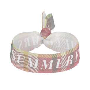 Plaid School Teacher Personalized Rustic Checkered Elastic Hair Tie