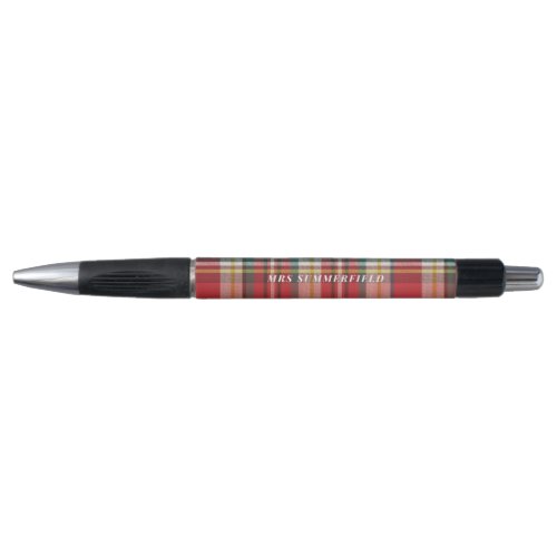 Plaid School Teacher Personalized Rustic Checkered