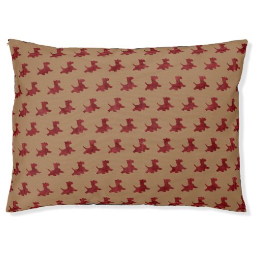 Plaid Scottie Dog Christmas Holiday Pet Bed