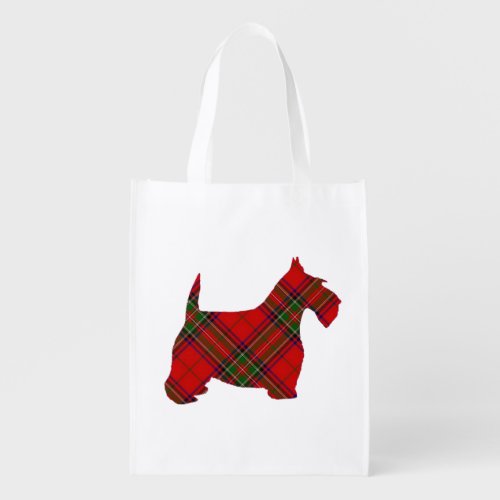 Plaid Scottie Dog Grocery Bag