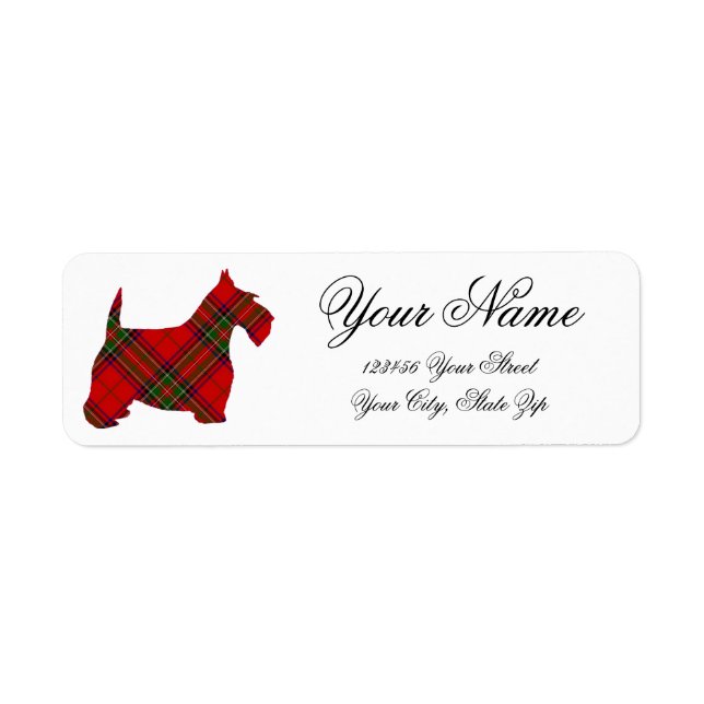Plaid Scottie Personalize Return Address Label (Front)