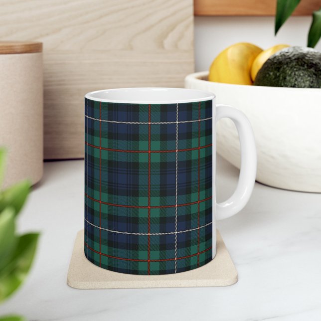 Plaid Scottish Clan Robertson Green Purple Check Coffee Mug (Plaid Clan Robertson 110oz Coffee Mug)