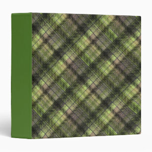 Plaid Scottish tartan green black classic 3 Ring Binder