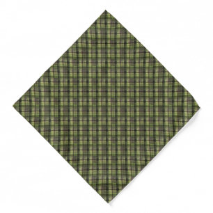 Plaid Scottish tartan green black classic Bandana