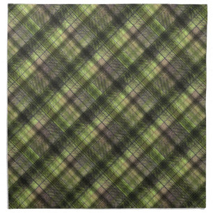Plaid Scottish tartan green black classic Cloth Napkin