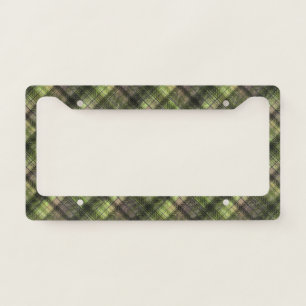 Plaid Scottish tartan green black classic License Plate Frame