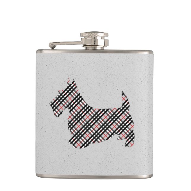 Plaid Scottish Terrier Scotty Dog Flask (Front)