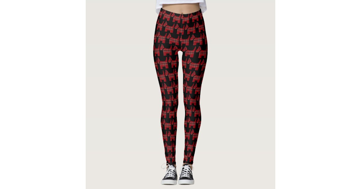 Plaid Scotty Dogs Leggings Zazzle