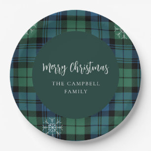 Plaid Script Rustic Custom Campbell Tartan Paper Plates