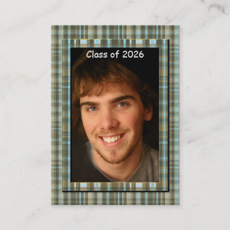 Plaid Senior Class of Change Current Year Photo Calling Card