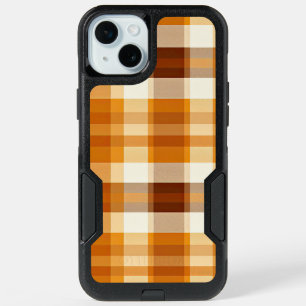 Plaid Series, Orange, Brown iPhone 15 Plus Case