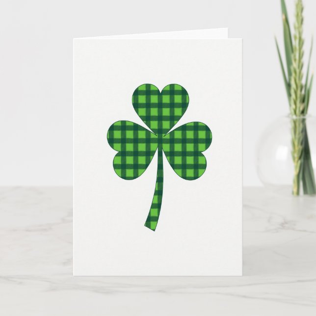 Plaid Shamrock Design Card (Front)