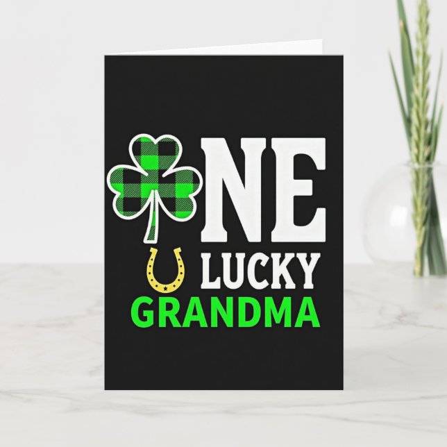 Plaid Shamrock Grandma Card (Front)