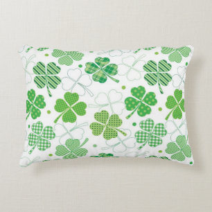 Plaid Shamrocks Accent Pillow