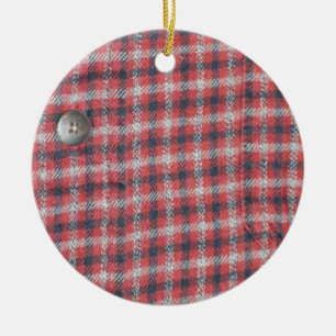 Plaid Shirt Ceramic Ornament