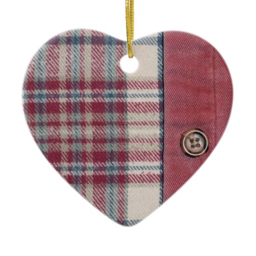 Plaid Shirt Ceramic Ornament