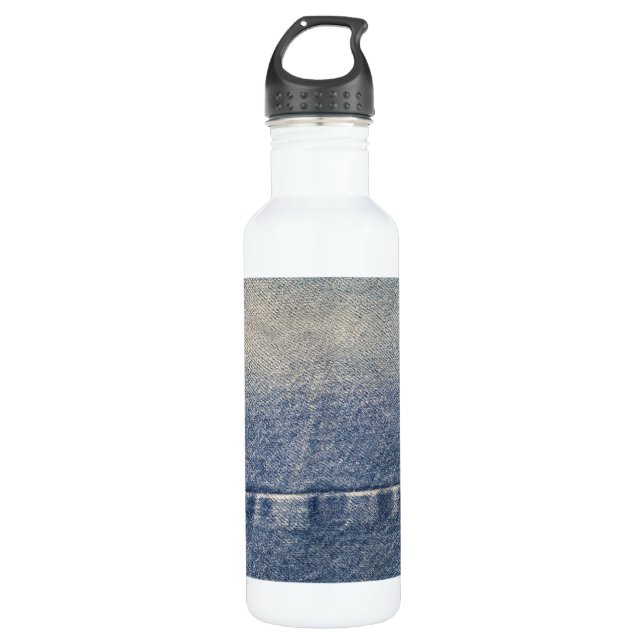 Plaid Shirt Fabric Stainless Steel Water Bottle (Front)