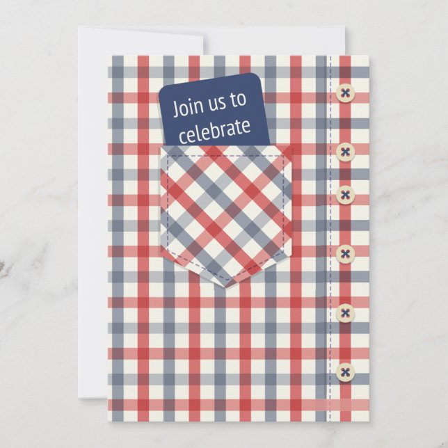 Plaid Shirt Father's Day Invitation (Front)