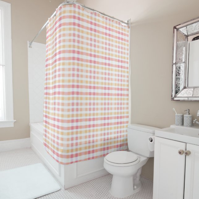 Plaid Shower Curtain (In Situ)