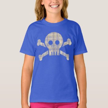 Plaid Skull (vintage) T-shirt by DeluxeWear at Zazzle